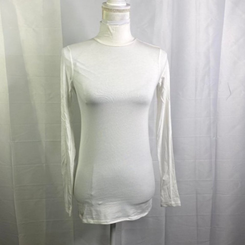 Everlane WOmen Turtle Neck Shirt White Sz X Small